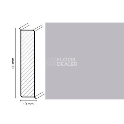 Плинтус Широкий плинтус Cubu flex life XL 80/19 W199 Серебряный фото 1 | FLOORDEALER
